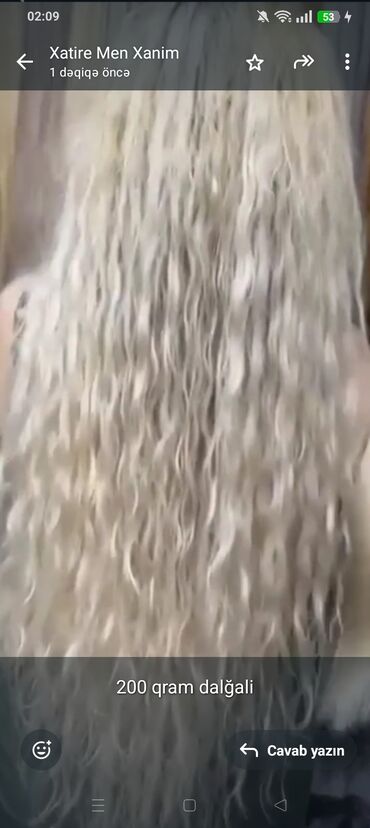 Təbii saçlar, pariklər: Sac satilir. tebii. uzunluq 70 sm wekildeki kimidi. qivirciq — 6