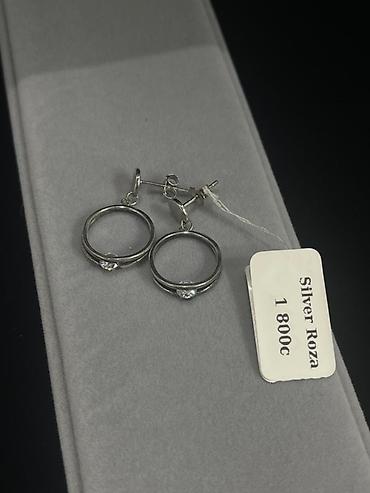 Серебряные серьги: Серебряные серьги, Проба 925, Фианит, Женские — 8