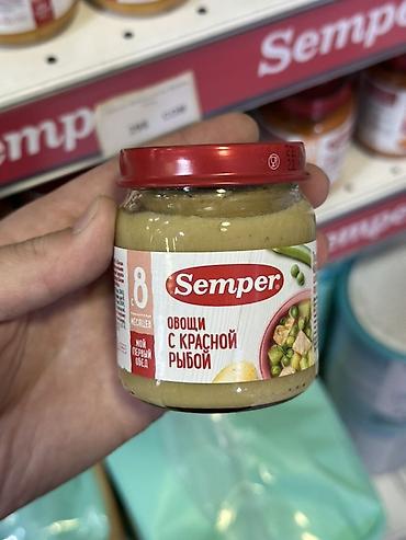 сквида поп: Детское питание Semper “Овощи с красной рыбой”. - Пюре для прикорма с — 1
