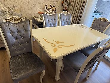 kontakt home mebel stol stul: Klassik üslubda yemək masası və 6 ədəd stul dəsti. Masa: - — 1