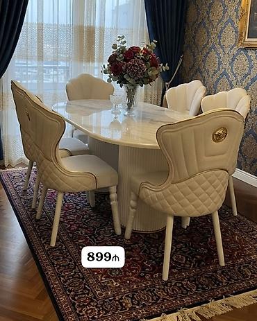 Mebel: Masa–stul dəsti - Dəst tərkibi: oval yemək masası + 6 ədəd stul - — 1