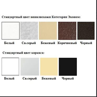 Медицинская мебель: Банкетка двухместная БО-4/2 (кожзам Эконом белый, каркас черный) - — 2