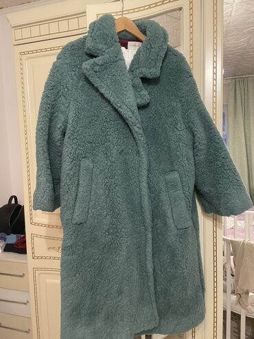 пальто пиджак: Пальто, Зима, Тедди, По колено, Оверсайз
