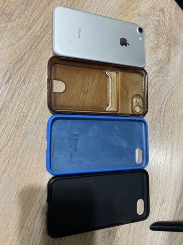 купить ноутбук в бишкеке бу: IPhone 7, Колдонулган, 128 ГБ, Күмүш, Каптама
