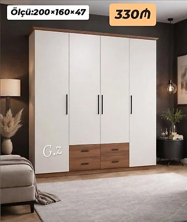 peride: Dörd qapılı paltar dolabı - Ölçü: 200 × 160 × 47 sm (şəkildə — 1