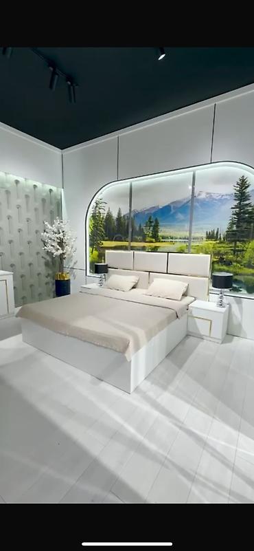 Спальные гарнитуры: Спальный гарнитур, Б/у, Двуспальная кровать, Шкаф, Комод, Италия, Дерево, Самовывоз, цвет - Белый — 4