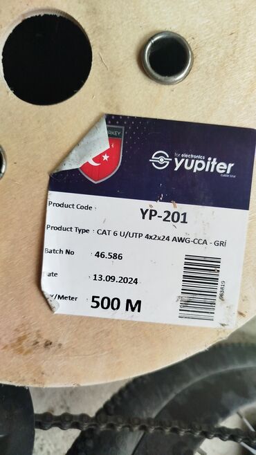 CAT 6 U/UTP tipli şəbəkə kabeli internet və şəbəkə bağlantıları üçün