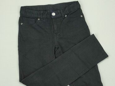 jeansy high waist czarne: Spodnie jeansowe, 8 lat, 128, stan - Dobry