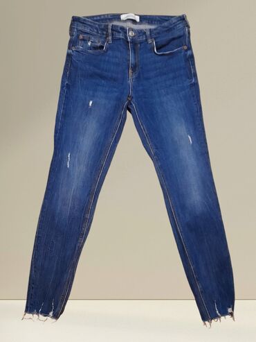 pantalone karirane: Jeans, Regular rise, Ripped