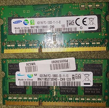 Operativ yaddaş (RAM) Samsung, 4 GB, 1600 Mhz, DDR3, Noutbuk üçün, İşlənmiş