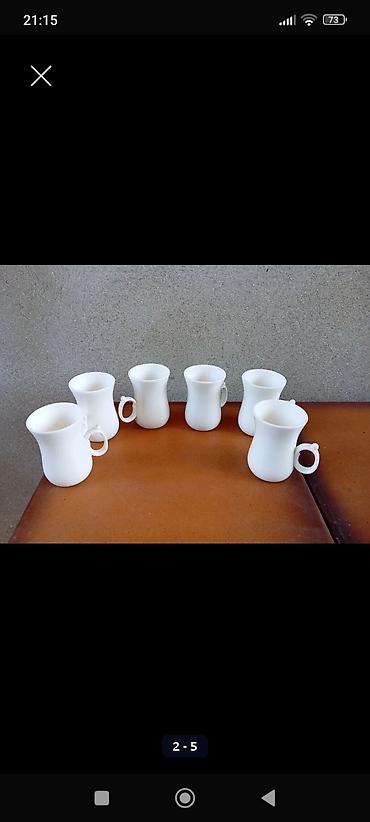 Qədəhlər, rəng - Ağ, Şüşə, 6 ədədli dəst — 2