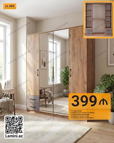 Ev və bağ: LA MINI 4 qapılı dolab - Ölçülər: dərinlik 47 sm × hündürlük 200 sm × — 1