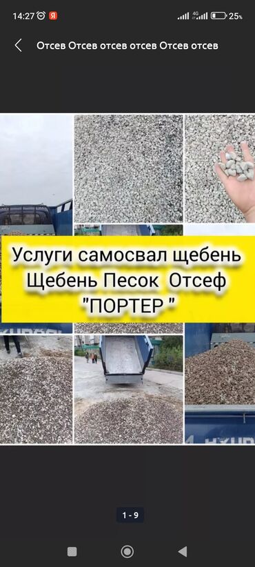 Отсев: Отсев, Под брусчатку, Оптом, В розницу, Портер, Камаз — 36