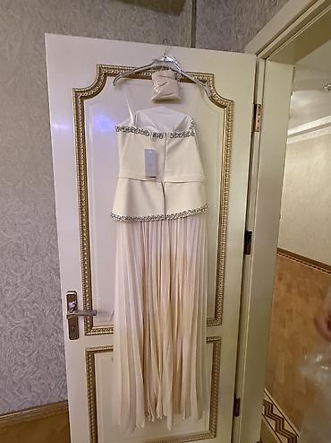 qalin don: Açıq-sarı rəngdə zərif ziyafət geyimi - Ölçü: 40 - Etiket üzərindədir — 4