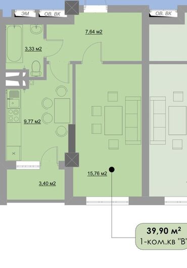 квартиры в районе восток 5: 1 комната, 41 м², Элитка, 5 этаж, ПСО (под самоотделку)