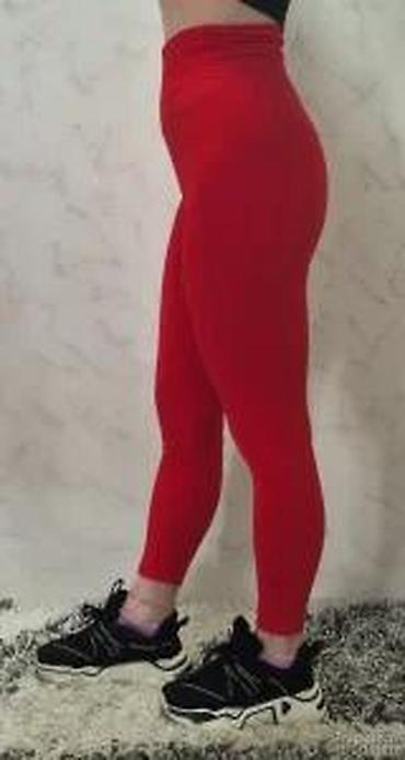 Helanke, biciklistički šortsevi: Crvene ženske helanke sa visokim strukom. Dizajnirane su za udobnost i — 13