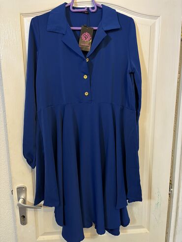 haljne: 9Fashion Woman M (EU 38), color - Blue, Cocktail, Long sleeves