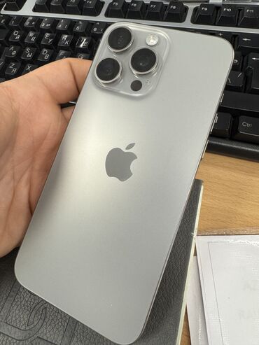 Apple iPhone: IPhone 15 Pro Max, 256 GB, Natural Titanium, Zəmanət, Barmaq izi, Face ID — 4