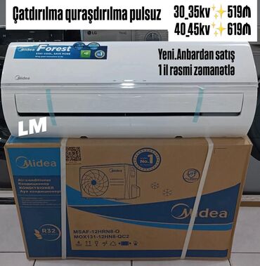 kondisoner matoru: Kondisioner Midea, 30-35 kv. m, Split sistem, Pulsuz quraşdırılma
