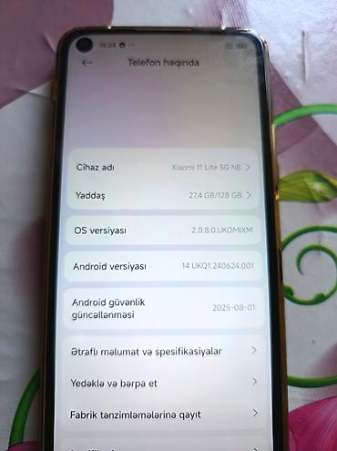 redmi mi 8 lite: Xiaomi Mi 11 Lite, 128 GB, rəng - Göy, 
 Sensor — 8