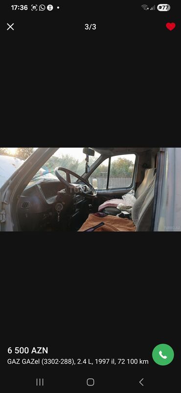 машины в азербайджане: QAZ GAZel 3302: 2.4 l | 1997 il 72100 km Pikap