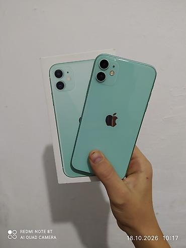 iphone 11 цена бишкек бу: IPhone 11, Колдонулган, 64 ГБ, Жашыл, Коргоочу айнек, Куту, 100 % — 2