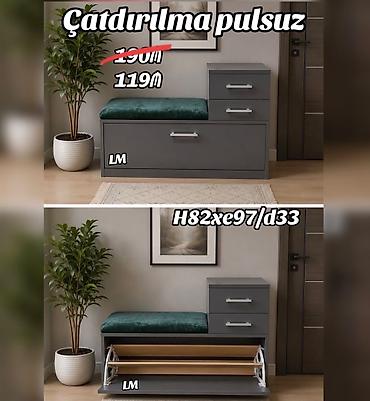 işlənmiş stul: Dəhliz üçün çoxfunksiyalı oturacaqlı ayaqqabılıq - Model: oturacaq + — 1
