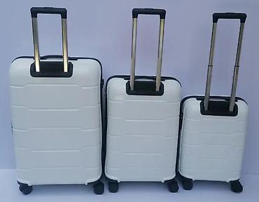 Putni koferi i torbe: Set kofera – 3 komada, beli, tvrda školjka - Tvrdi ABS/PC tip kofera — 4