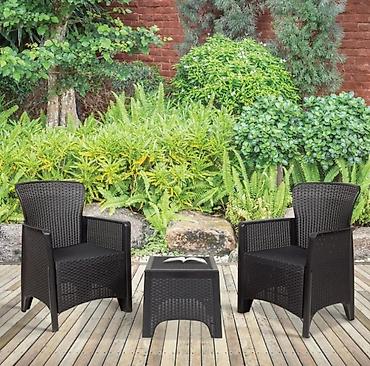 Setovi stolova i stolica: Baštenski set + roštilj na ugalj - Dva prostrana naslonska stolca od — 10