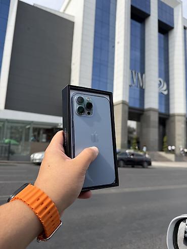 aifon: IPhone 13 Pro Max, Б/у, 128 ГБ, Голубой, Защитное стекло, Чехол, Коробка, 100 % — 2