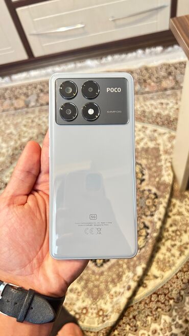 телефон fly mc100 блок питания: Poco X6 Pro 5G, 512 GB, rəng - Boz, Barmaq izi