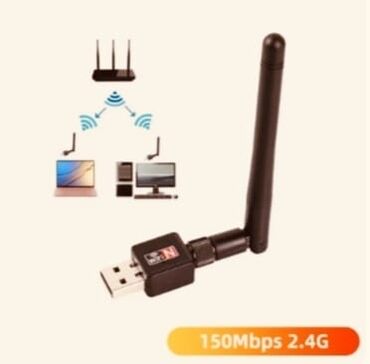 wifi modemleri: USB WiFi Adaptörü 150 Mbps 2,4 GHz Anten USB 802.11n/g/b Ethernet
