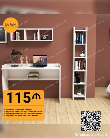 metbex refi: Oğlan və qız üçün, Yeni, Siyirməsiz, Yazı masası, Stulsuz