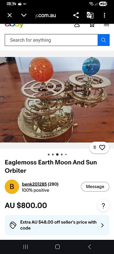 man sat: "TELLURI" Yer-ay-günəşin astronomik modeli.elektrikle işe — 2