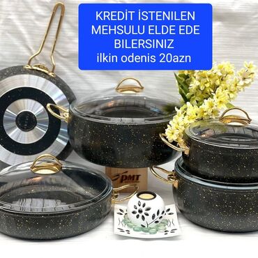 keramika qazan destleri: Qazan, rəng - Qara, Qranit, 2 l, Türkiyə