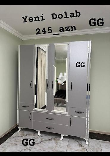 Yeni, 3 qapılı, Güzgülü, Boz, Açılan, Düz dolab