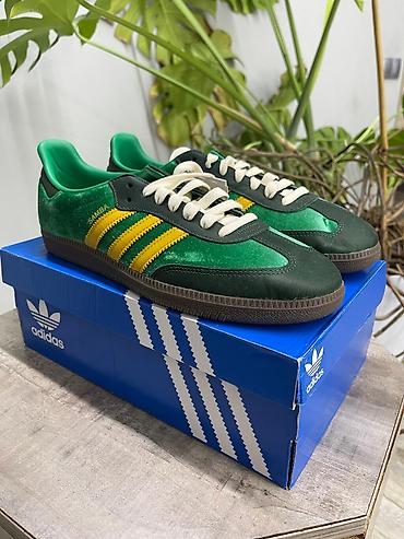 samba: Кроссовки Adidas Originals Samba OG shoes в зеленом цвете. Верх — 6