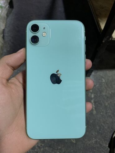 о номере телефона: IPhone 11, Б/у, 64 ГБ, Зеленый, Защитное стекло, Чехол, 86 %