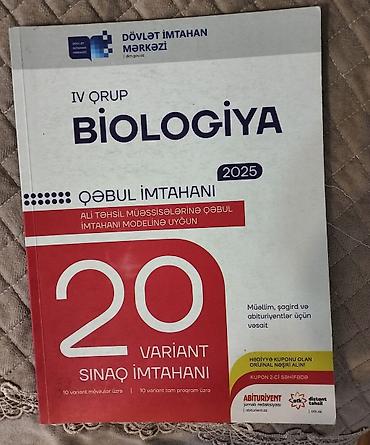 kimya dim: Məhsul: “Biologiya – IV qrup, Qəbul imtahanı 2025” sınaq toplusu — 1