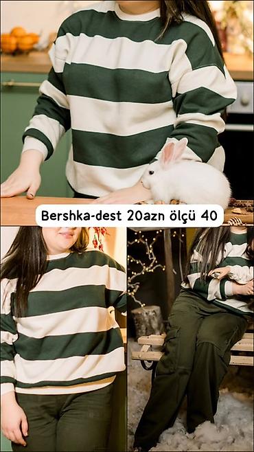 Qadın geyimləri seçimi 1) Bershka dəst – 20 AZN, ölçü 40 - Ağ-yaşıl
