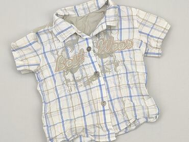 sukienka przod krotszy tyl dluzszy: Koszula 1.5-2 lat, stan - Zadowalający, wzór - Kratka, kolor - Biały