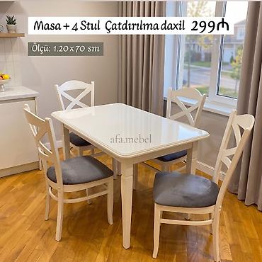 quxna stulu: Yeni və Sifarislə Masa dəsti 299_azn Ölçü 1.20/70 Rəng secimi var — 6