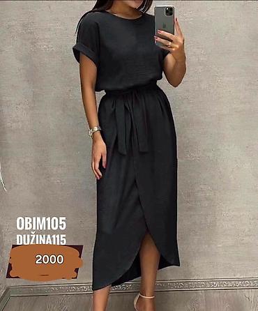 goth: Haljina midi na preklop sa pojasem duziam do pola lista. - Rukavi — 1