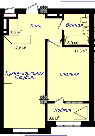 снять квартиру аламедин 1: 1 комната, 43 м², Элитка, 1 этаж, ПСО (под самоотделку)