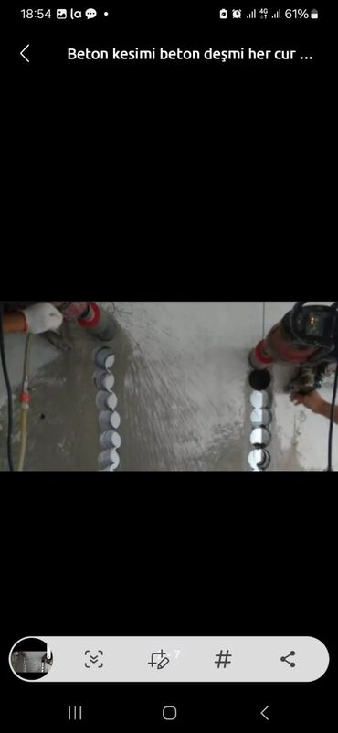 Beton işləri: Beton kəsmə–deşmə xidməti - Dəmirsiz və armaturlu betonun kəsilməsi — 15