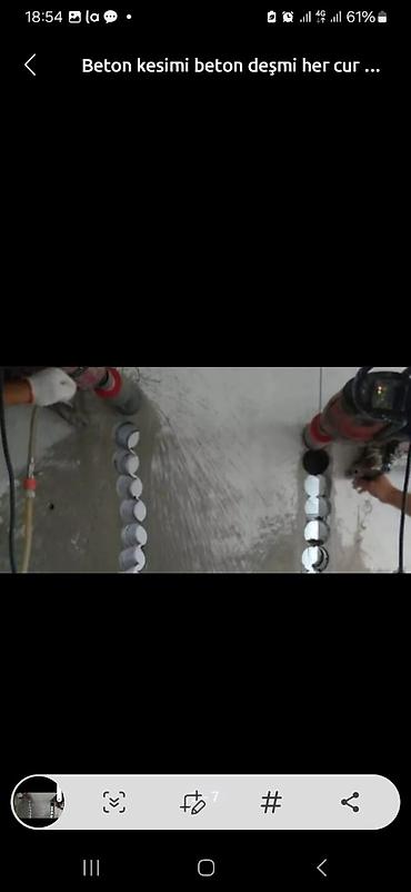 Beton işləri: #Betonkesme #betondeşmə Beton kubik kərpic - dən kəsim deşim — 25