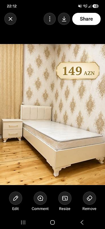 modern stol stul: Tek nəfərlik çarpayı və tumbadan ibarət dəst. • Rəng: krem/ivori • — 1