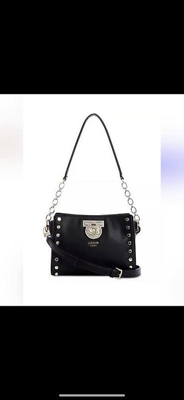 Çantalar: Qara çiyin/çarpaz asılan qadın çantası – Guess loqolu - Material — 1