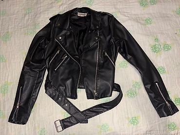 moncler kurtka: Qadınlar üçün qara eko‑dəri “biker” gödəkçə - Model: assimetrik — 1
