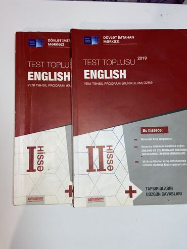 Kitablar, jurnallar, CD, DVD: İngilis Dili Test Toplusu, DİM. 1ci və 2ci hissə. Hər biri ayrılıqda